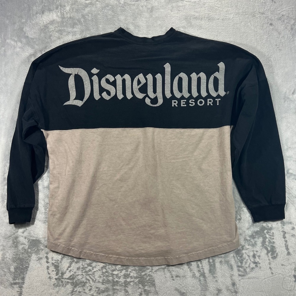 Disneyland Resort Adult XXL Black Tan Good Colorblock Spirit Jersey Graphic LS